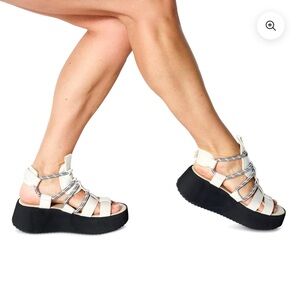 Silent D Anthropologie Cyntia Gladiator Platform Wedge Sandals - Size 39/8-8.5
